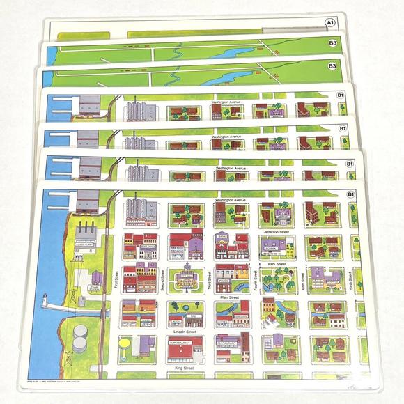 Lot Of 7 Nystrom Plastic Placemats 1988 Education 17”x11” Farm City Land Herff - Picture 11 of 11